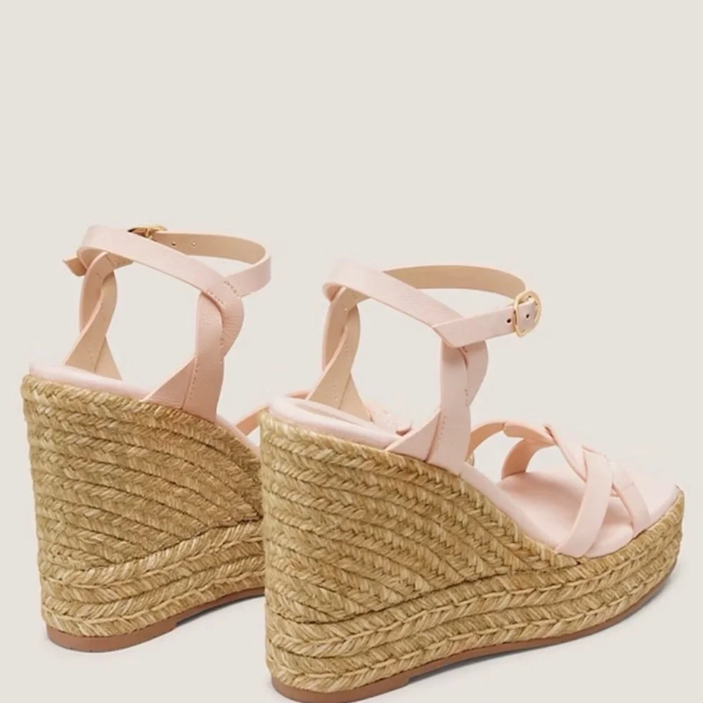 NEW Stuart Weitzman Braida Max Espadrille Wedge in Rosewater Pink Size 10.5 - Picture 3 of 7